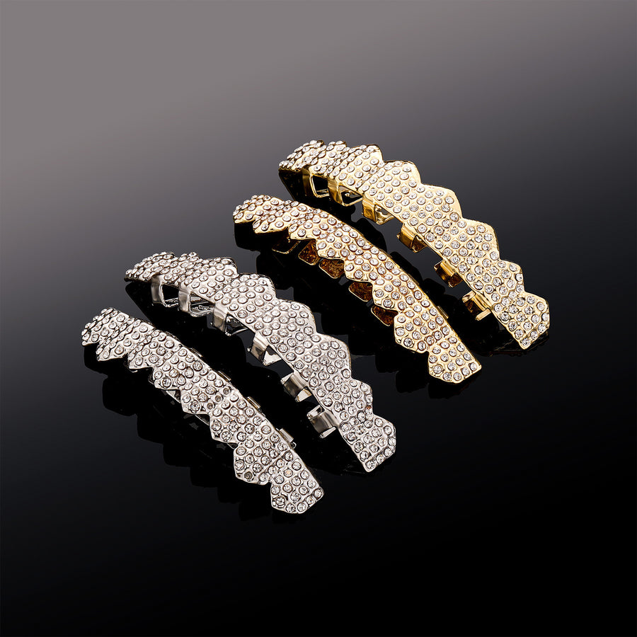 Gold Tooth Grillz Set — Full Iced-Out 8-Tooth Rhinestone