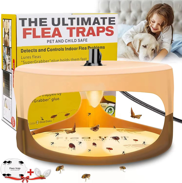 Flea Trap with Glue Discs for Indoor Pet-Safe Control