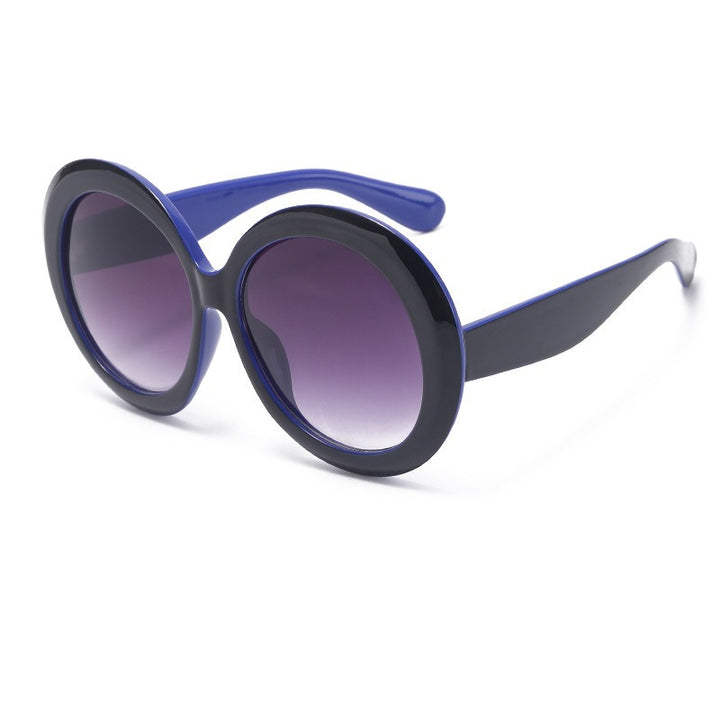 Oversized Round Sunglasses With Dual-Color Frames for Women