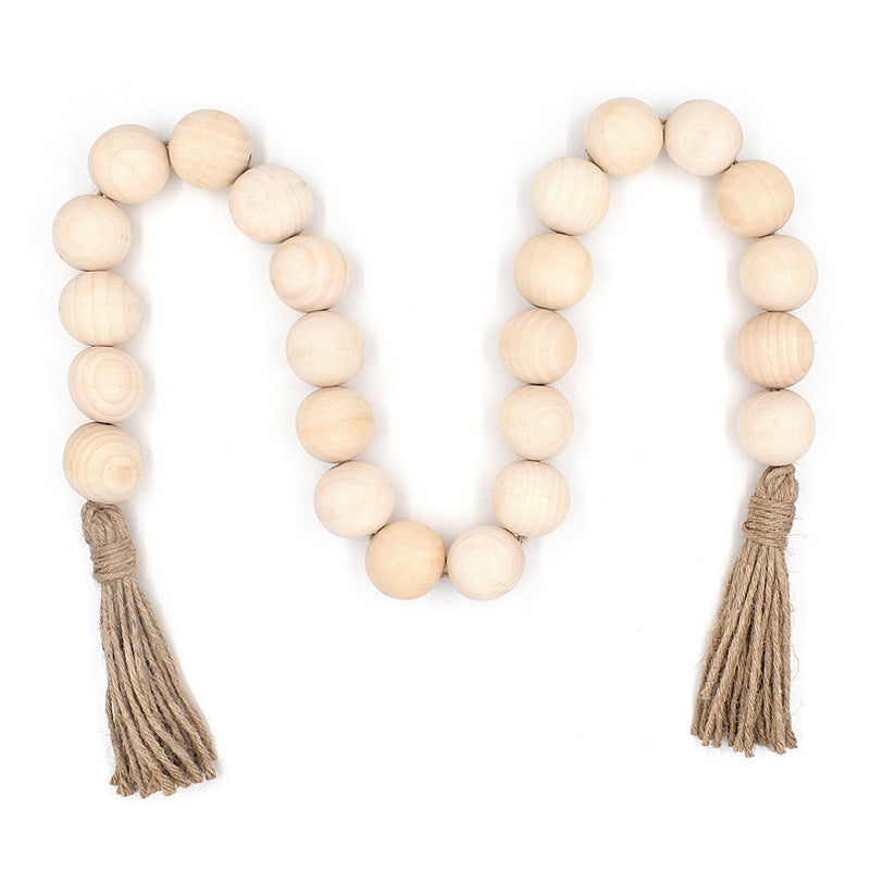 4cm Wood Bead Garland for Rustic Farmhouse Home Decor