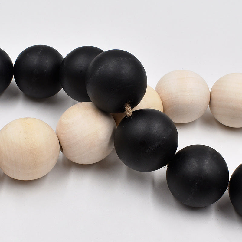 4cm Wood Bead Garland for Rustic Farmhouse Home Decor