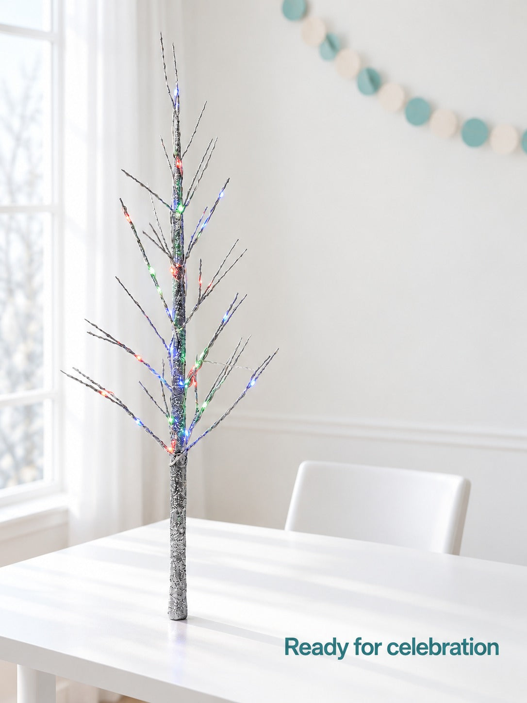 4FT Silver Glitter LED Christmas Tree for Cozy Holiday Decor