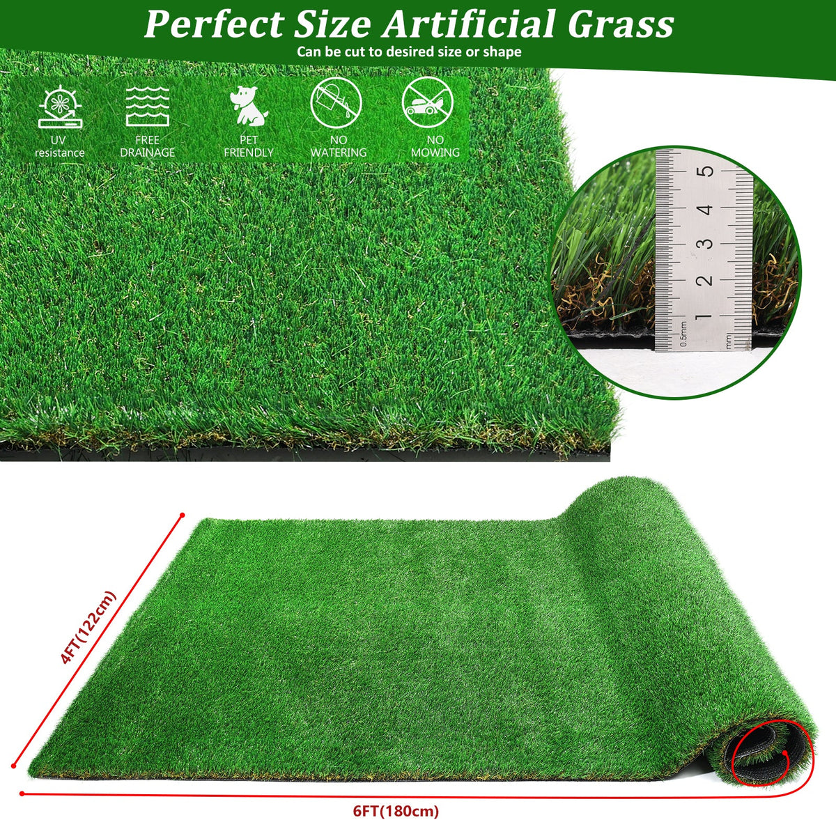 Artificial Grass Turf Roll for Patio and Yard