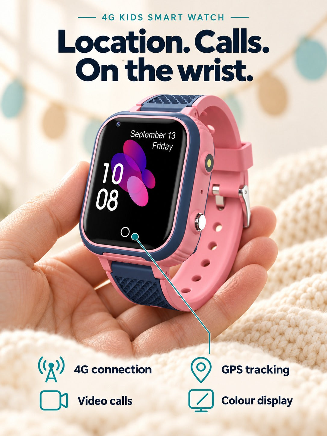 4G Kids Smart Watch with GPS Tracking and Video Calls