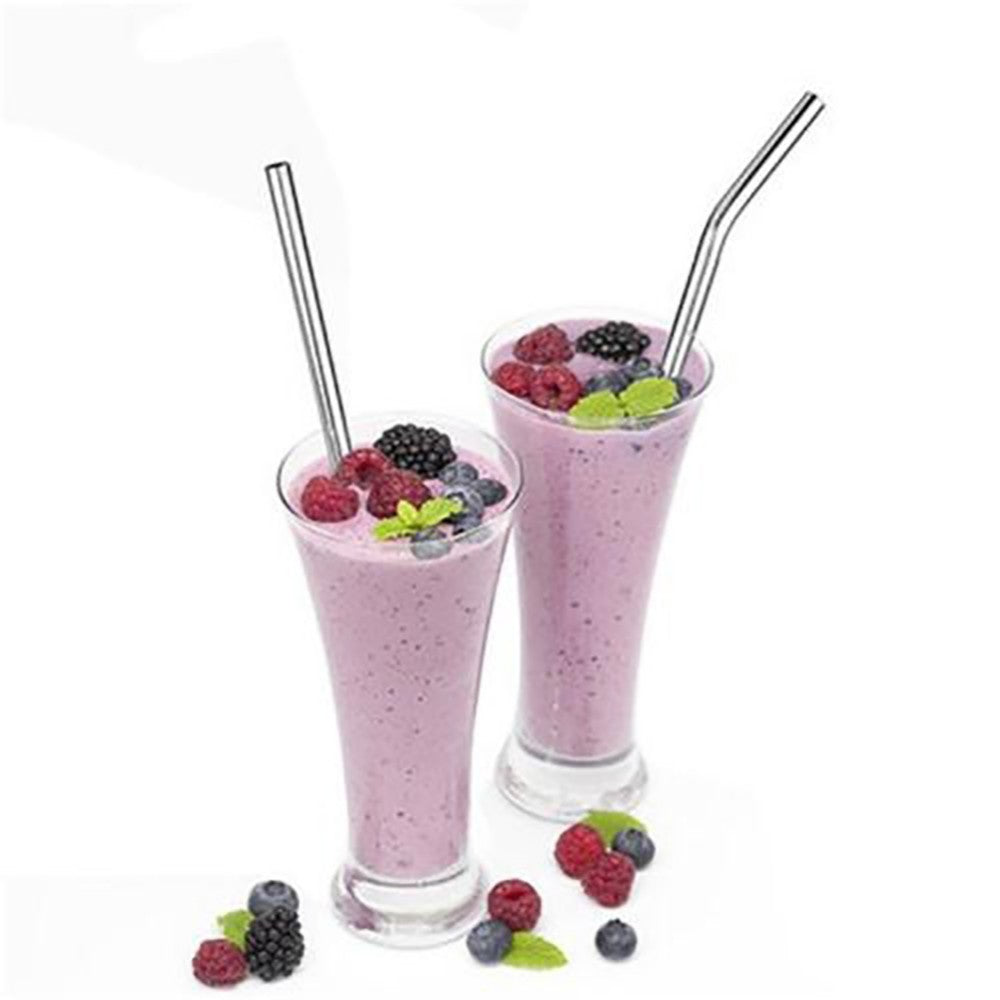 Reusable 304 Stainless Steel Straws Set with Brush & Bag