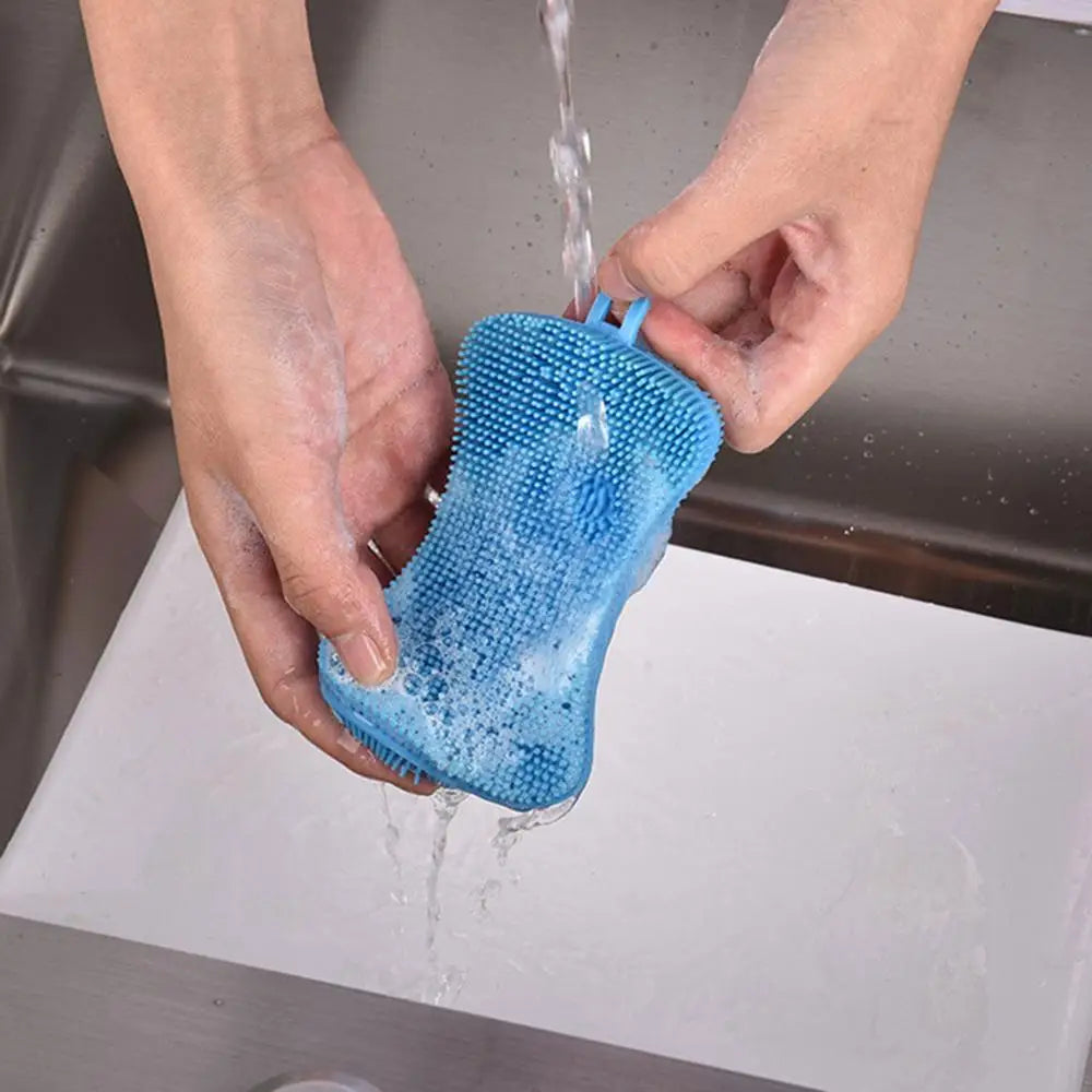 Silicone Dish Scrubber Set: 4 Colors for Pots & Produce