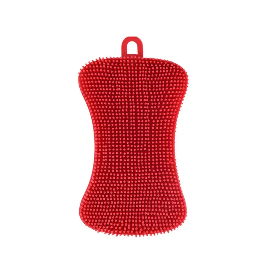 Silicone Dish Scrubber Set: 4 Colors for Pots & Produce