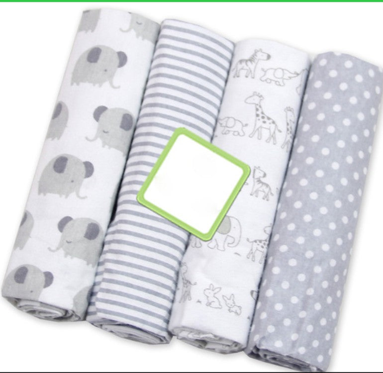 Muslin Baby Swaddle Blankets, 4-Piece Cotton Wrap Set