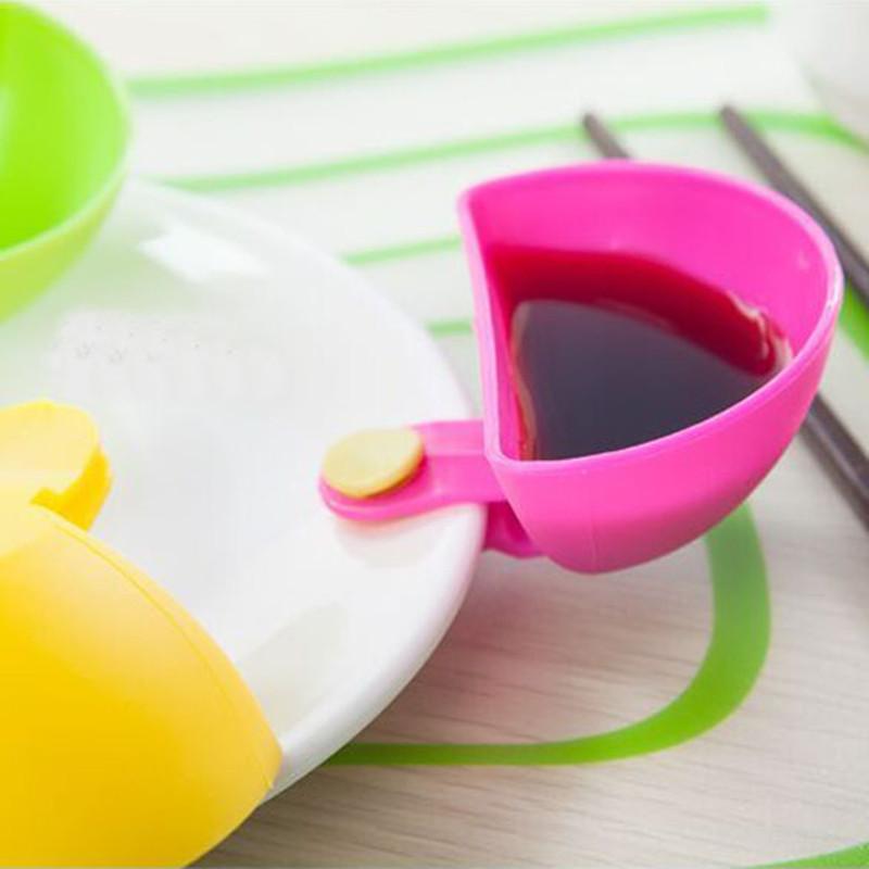 Clip-On Dip Saucers Set of 4 for Sushi and Dumpling Sauces