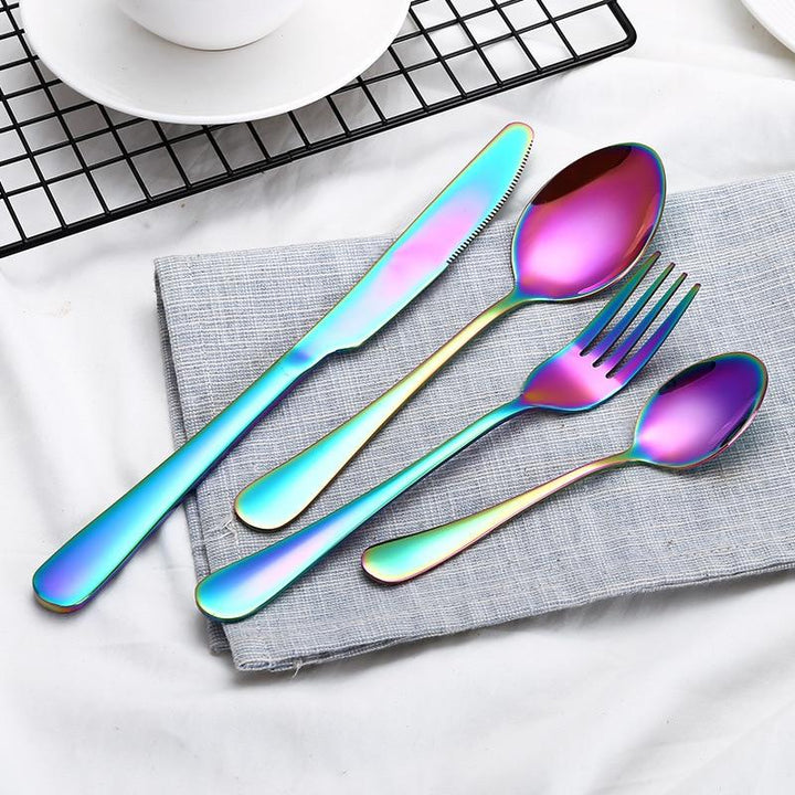 Black Stainless Steel Flatware Set for Everyday Dining