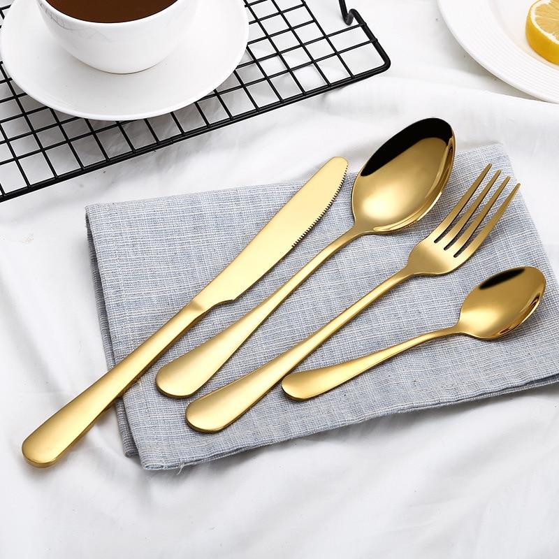 Black Stainless Steel Flatware Set for Everyday Dining