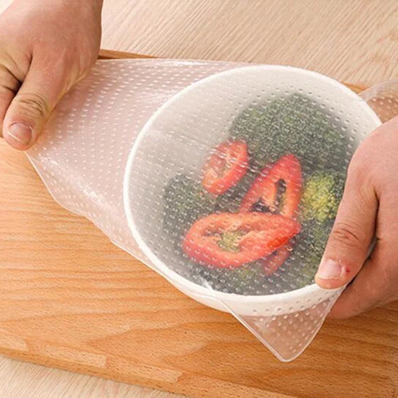 Reusable Silicone Bowl Covers: Stretch Lids Set of 4