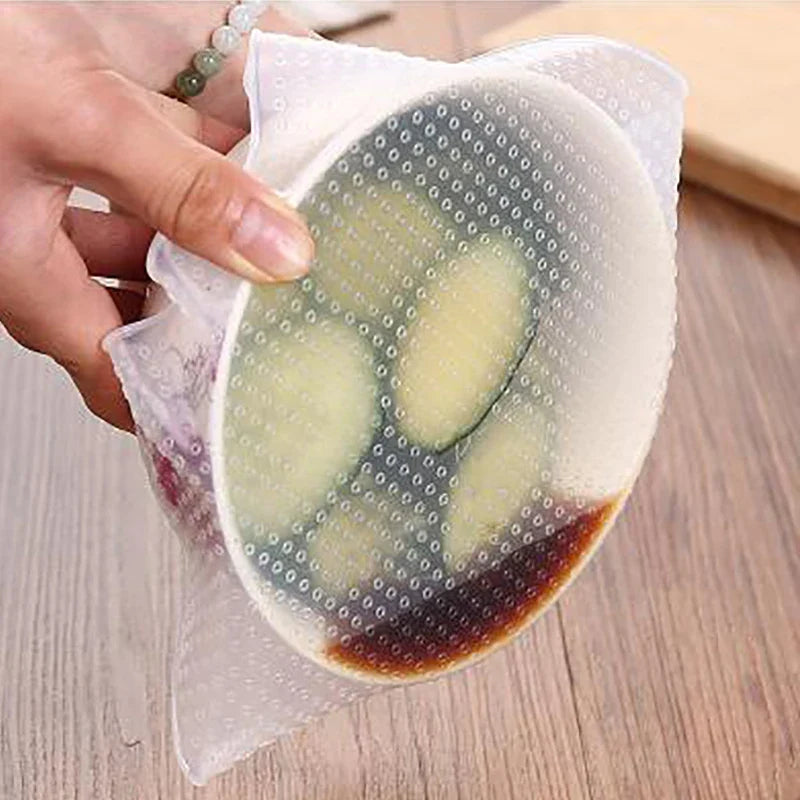 Reusable Silicone Bowl Covers: Stretch Lids Set of 4