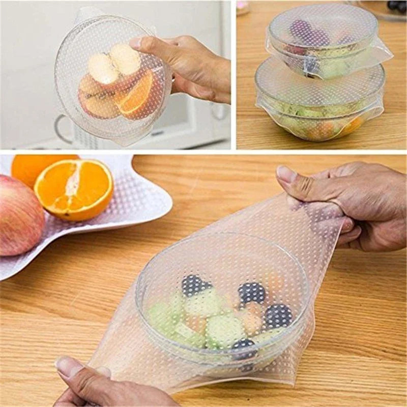 Reusable Silicone Bowl Covers: Stretch Lids Set of 4