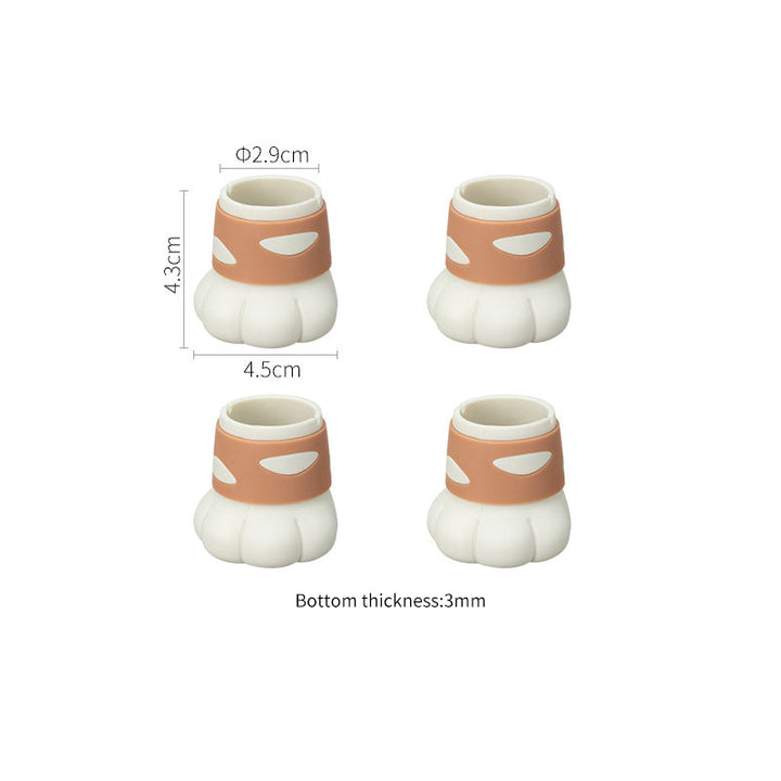 Silicone Cat Paw Chair Leg Protectors for Quiet Floors