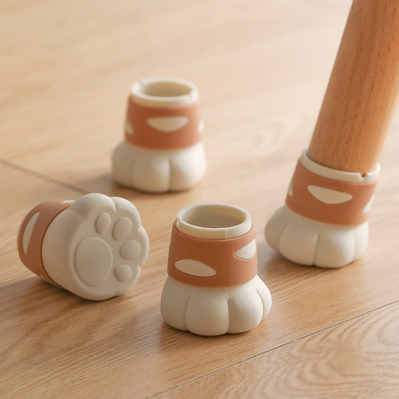 Silicone Cat Paw Chair Leg Protectors for Quiet Floors