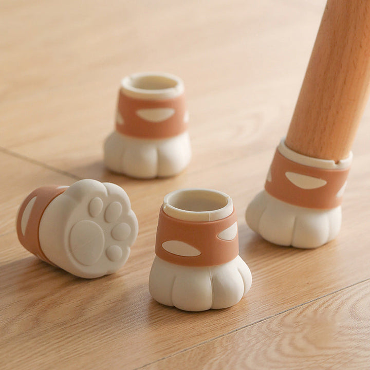 Silicone Cat Paw Chair Leg Protectors for Quiet Floors