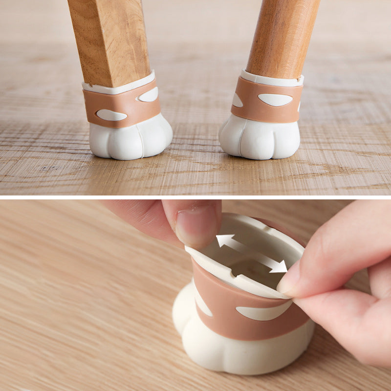 Silicone Cat Paw Chair Leg Protectors for Quiet Floors
