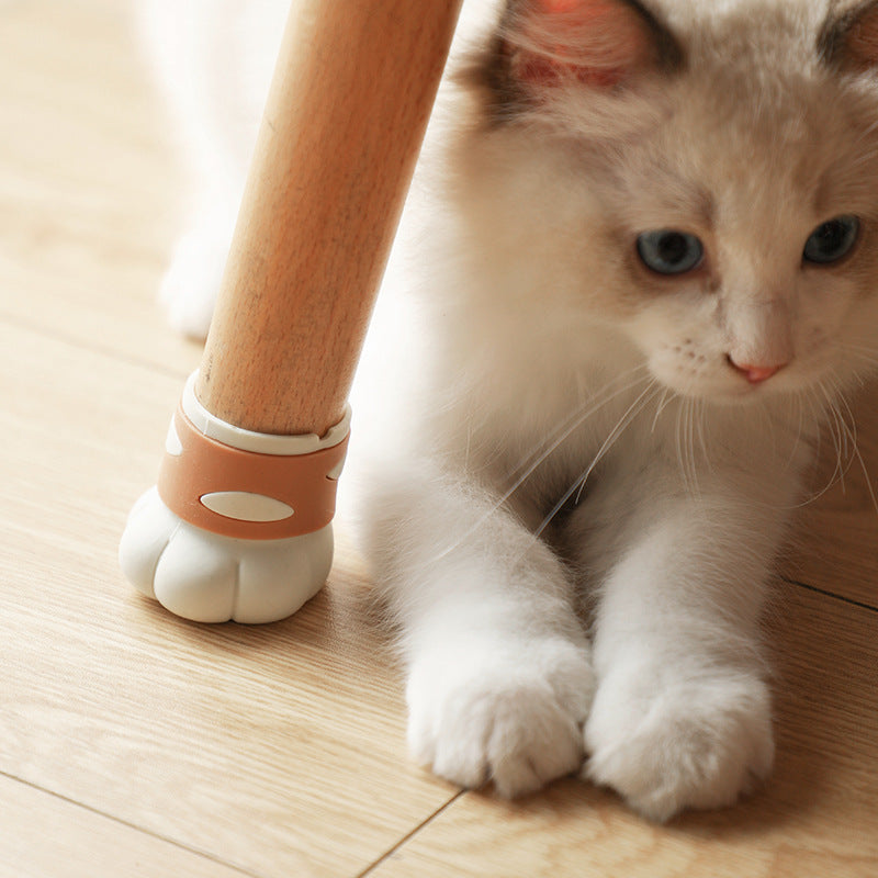 Silicone Cat Paw Chair Leg Protectors for Quiet Floors