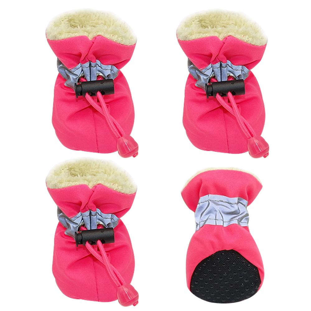 Waterproof Winter Dog Boots With Warm Plush Lining