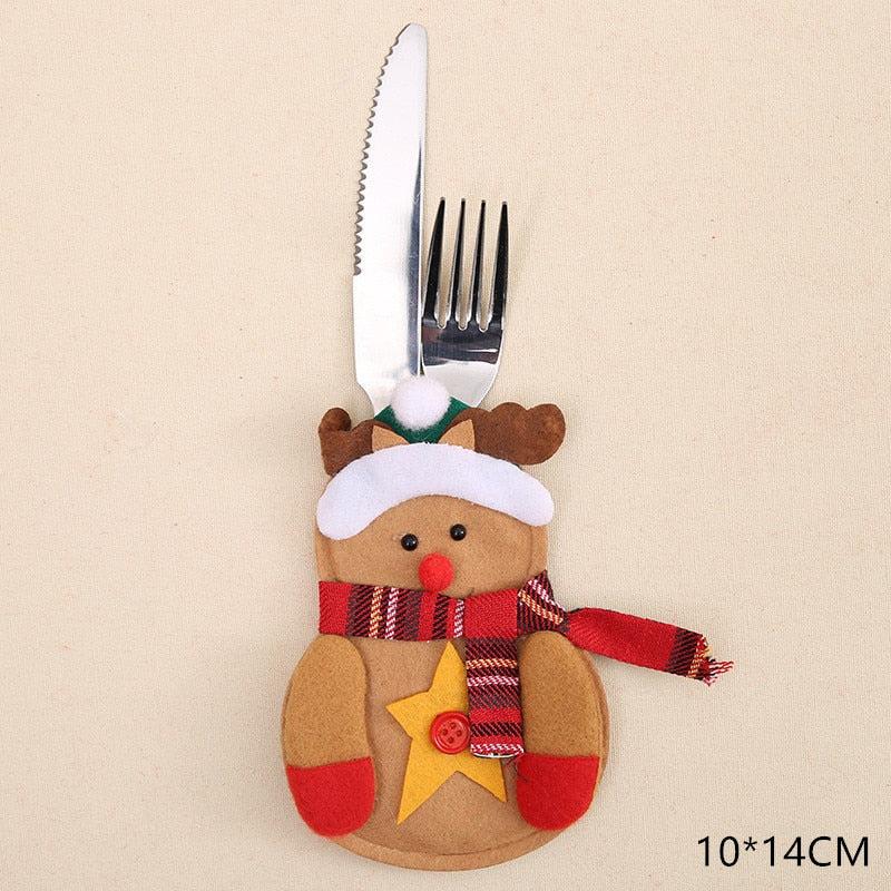 Christmas Utensil Holders Set for Cheerful Tables