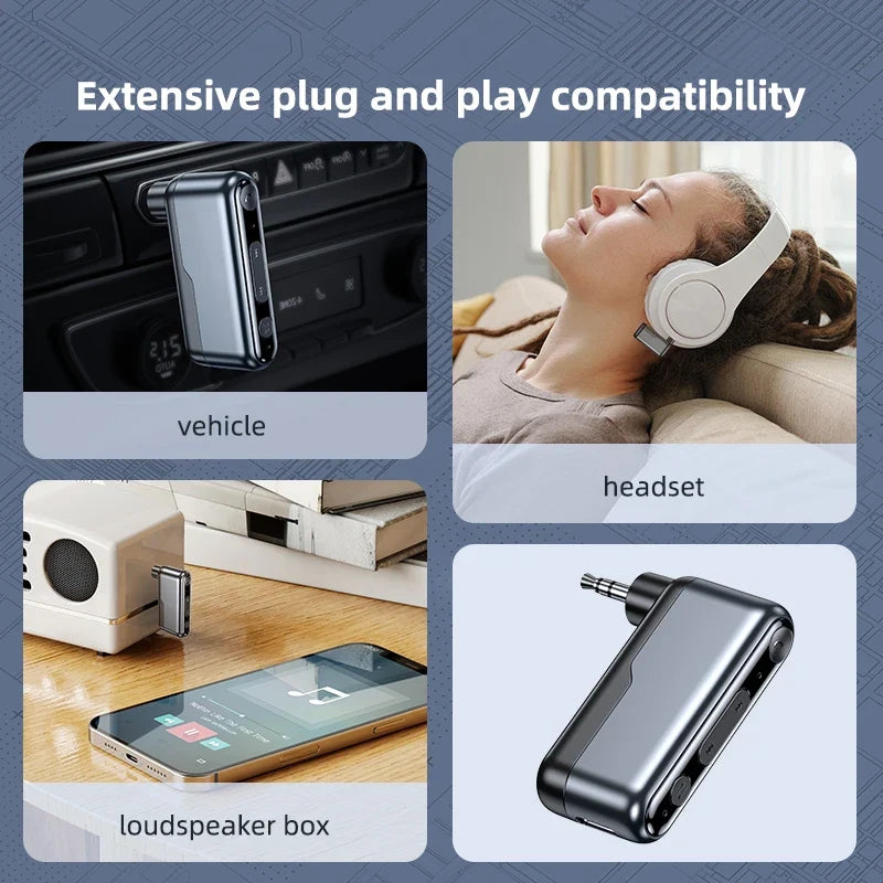Bluetooth 5.3 Car Receiver for AUX Stereo: Music and Calls