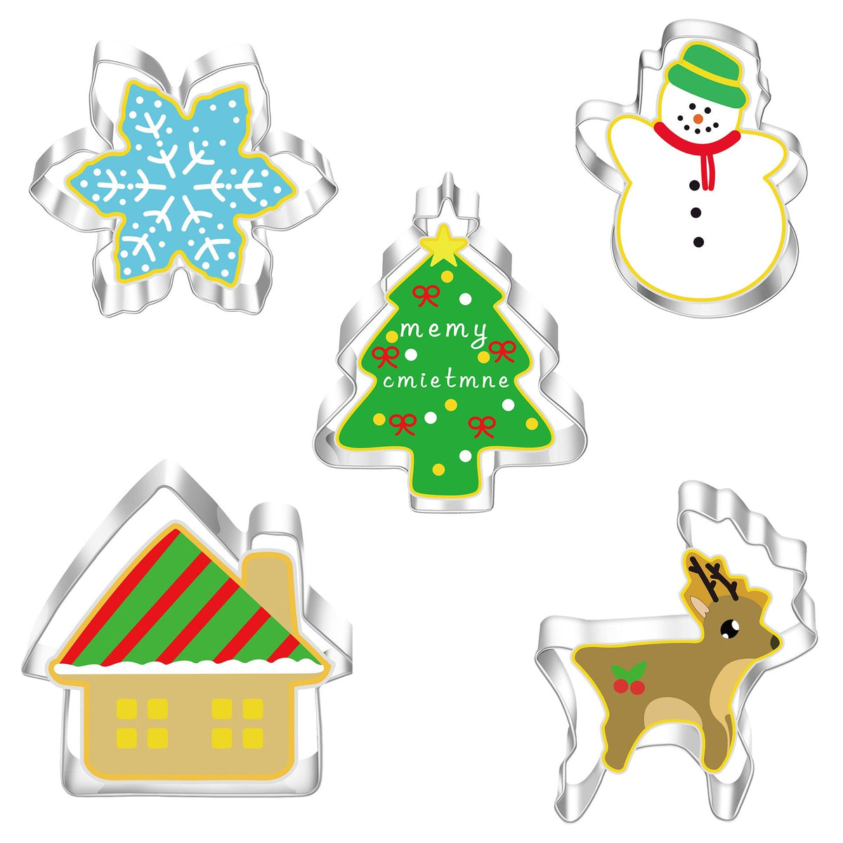 Christmas Cookie Cutters, 13 Festive Stainless Shapes