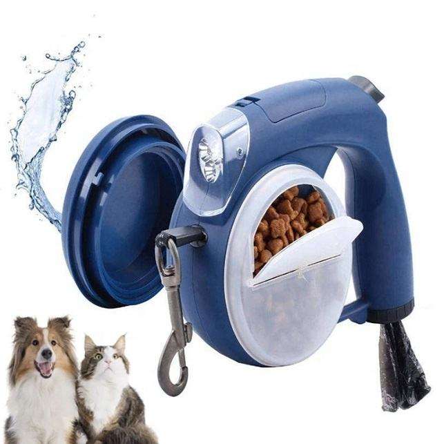 5-in-1 Retractable Dog Leash With LED Light & Storage