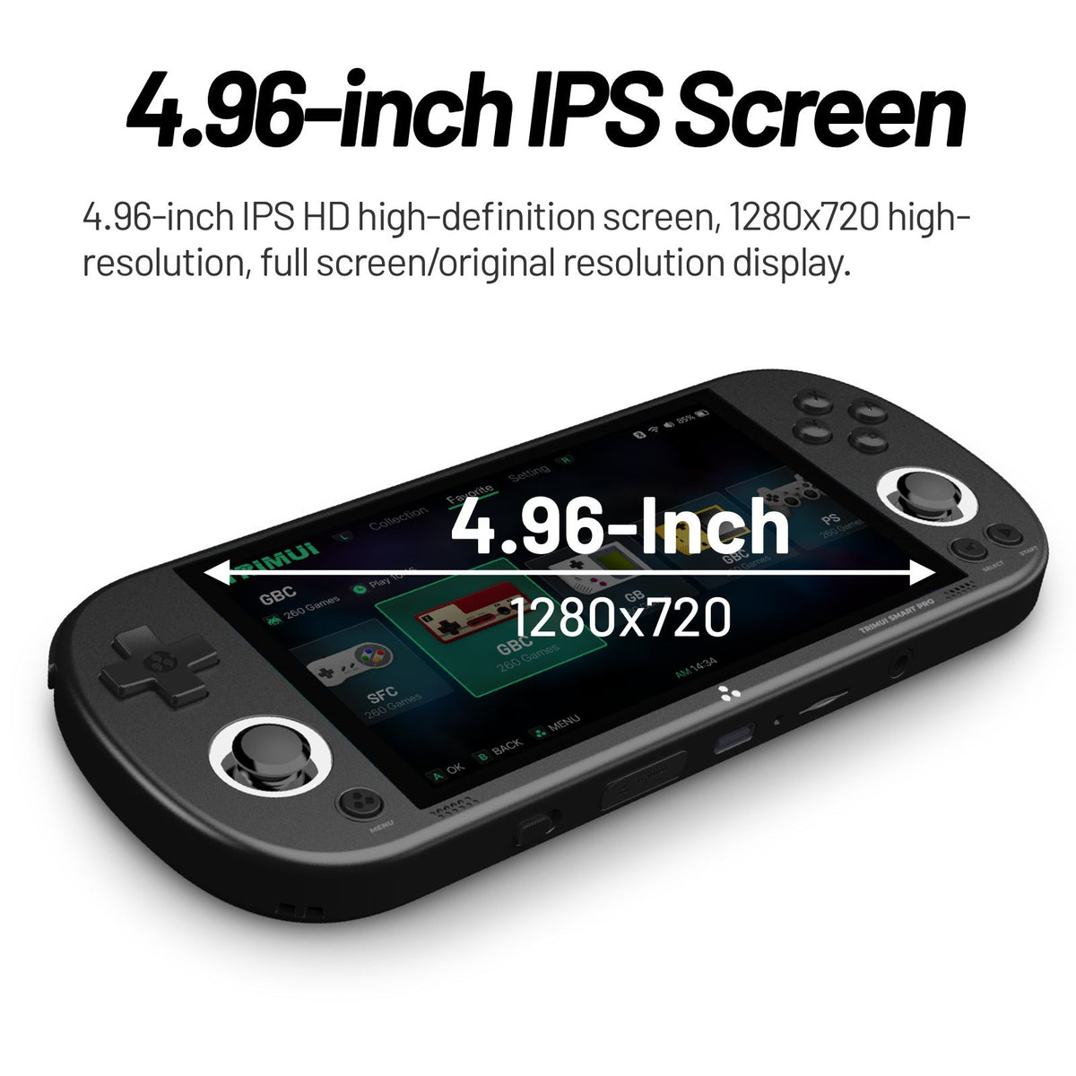 Retro Handheld Game Console with 4.96-Inch HD Screen