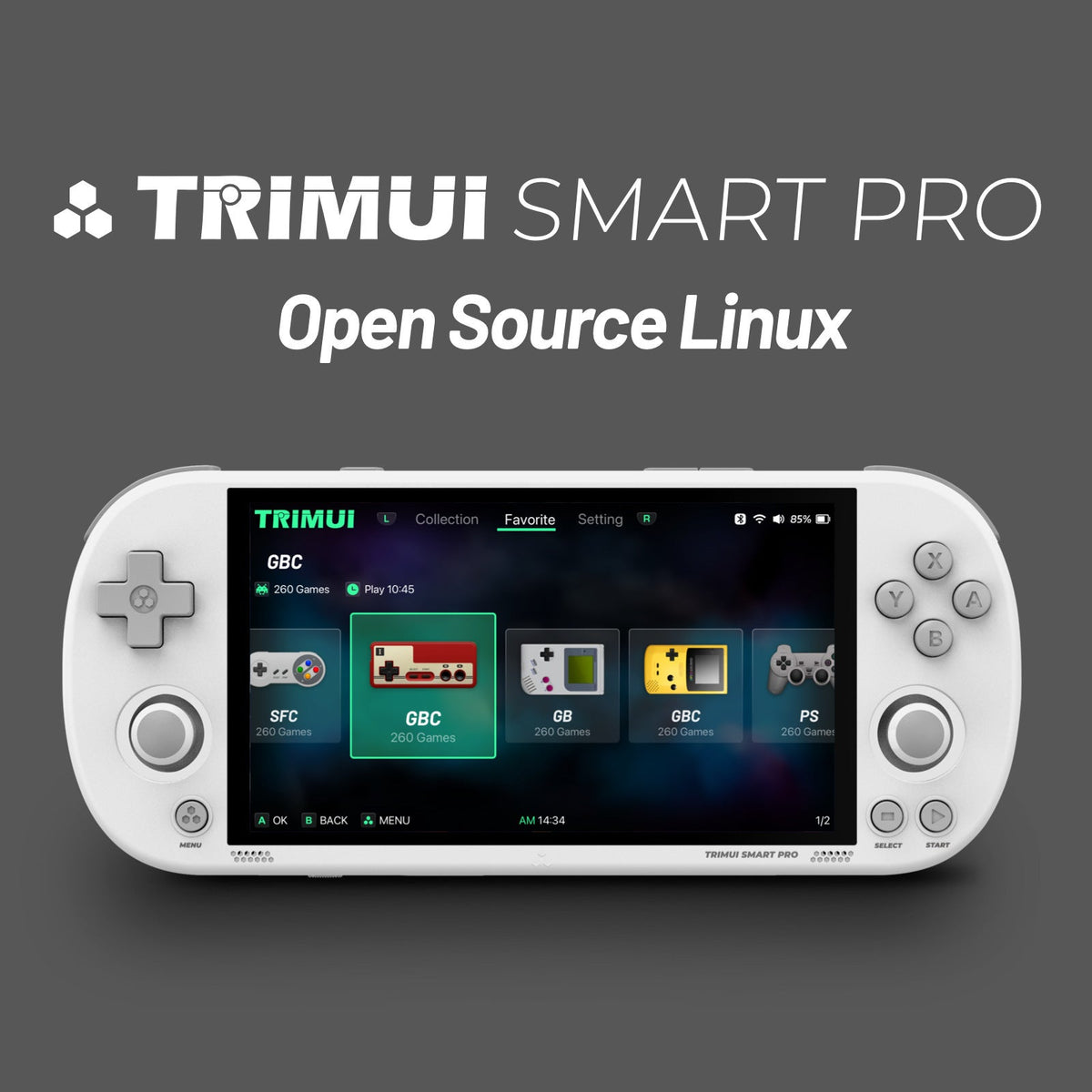 Retro Handheld Game Console with 4.96-Inch HD Screen