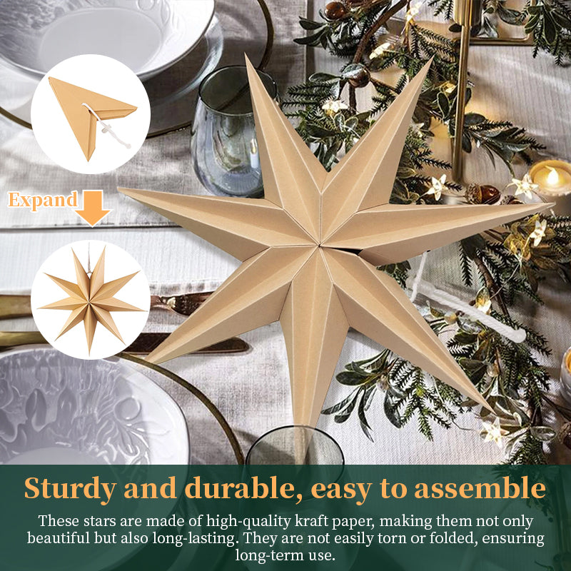 3D Origami Paper Star Ornaments for Colorful Trees