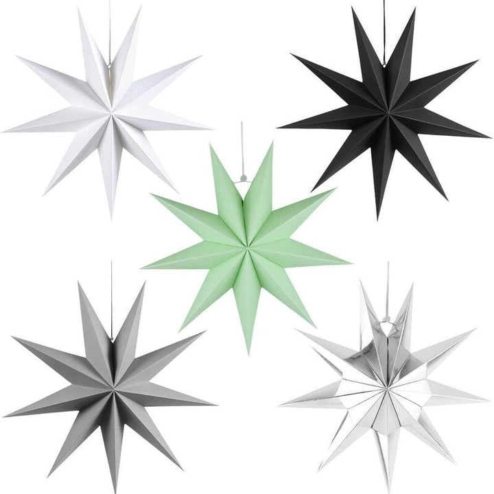 3D Origami Paper Star Ornaments for Colorful Trees