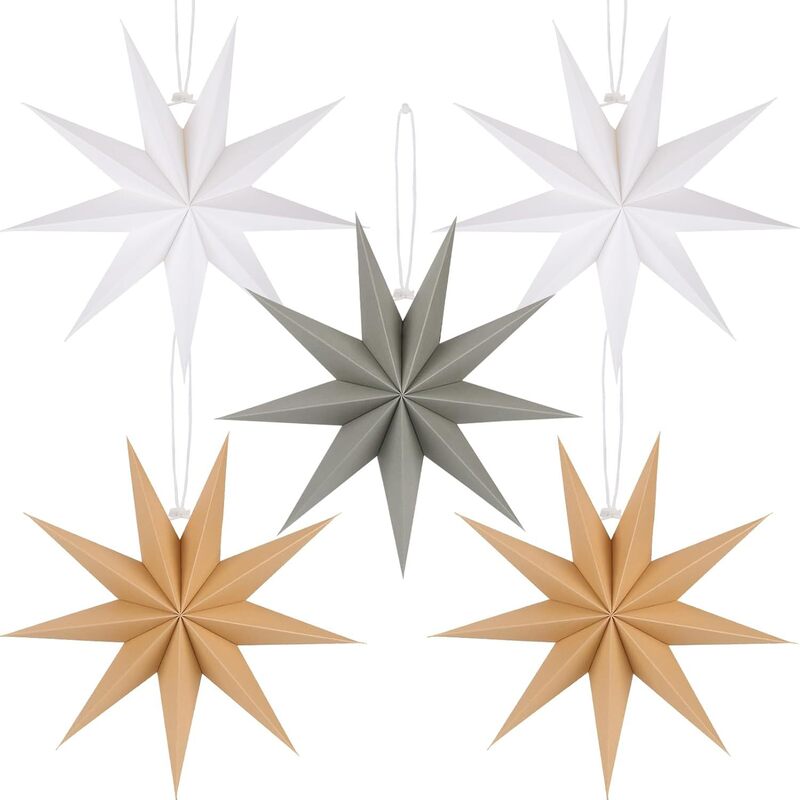 3D Origami Paper Star Ornaments for Colorful Trees