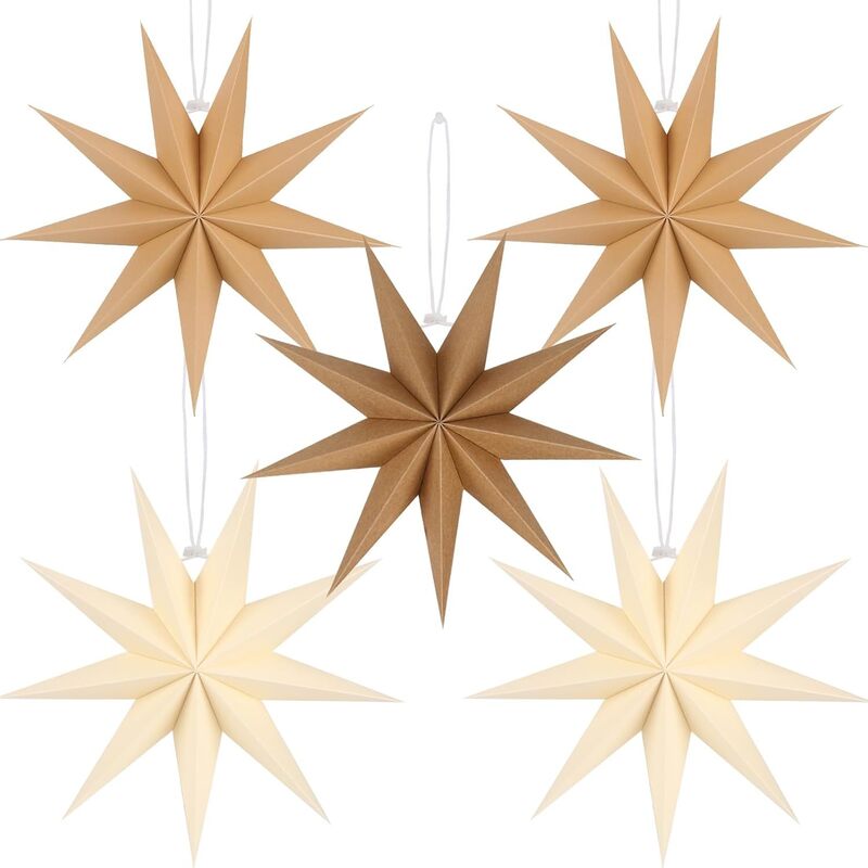 3D Origami Paper Star Ornaments for Colorful Trees