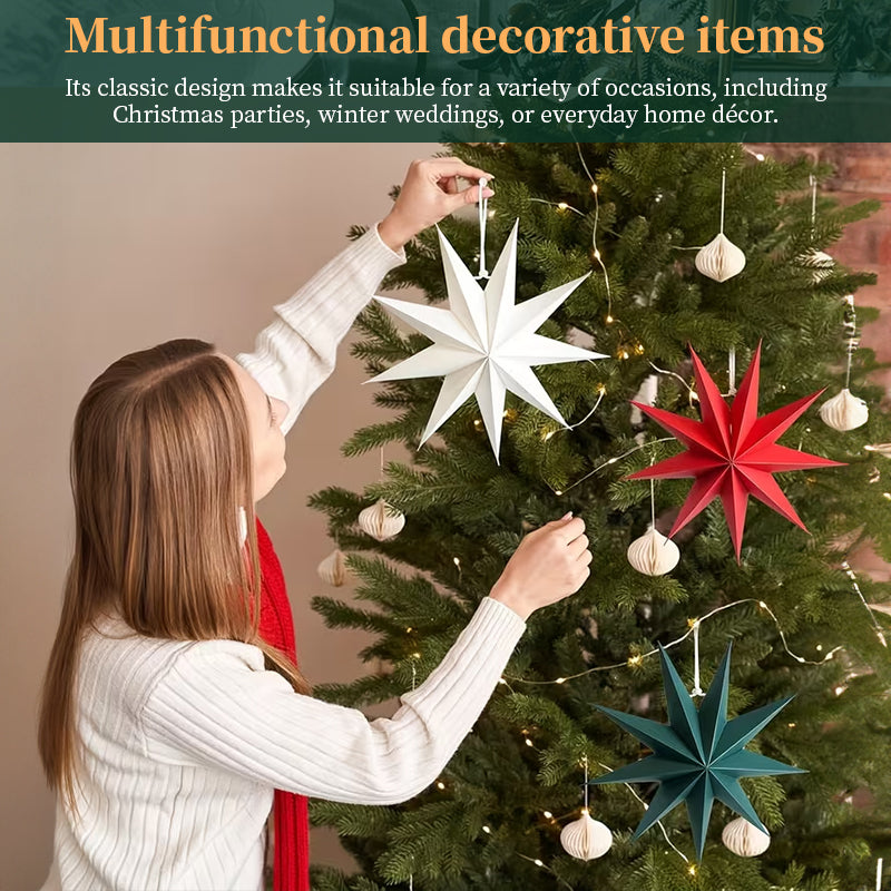 3D Origami Paper Star Ornaments for Colorful Trees
