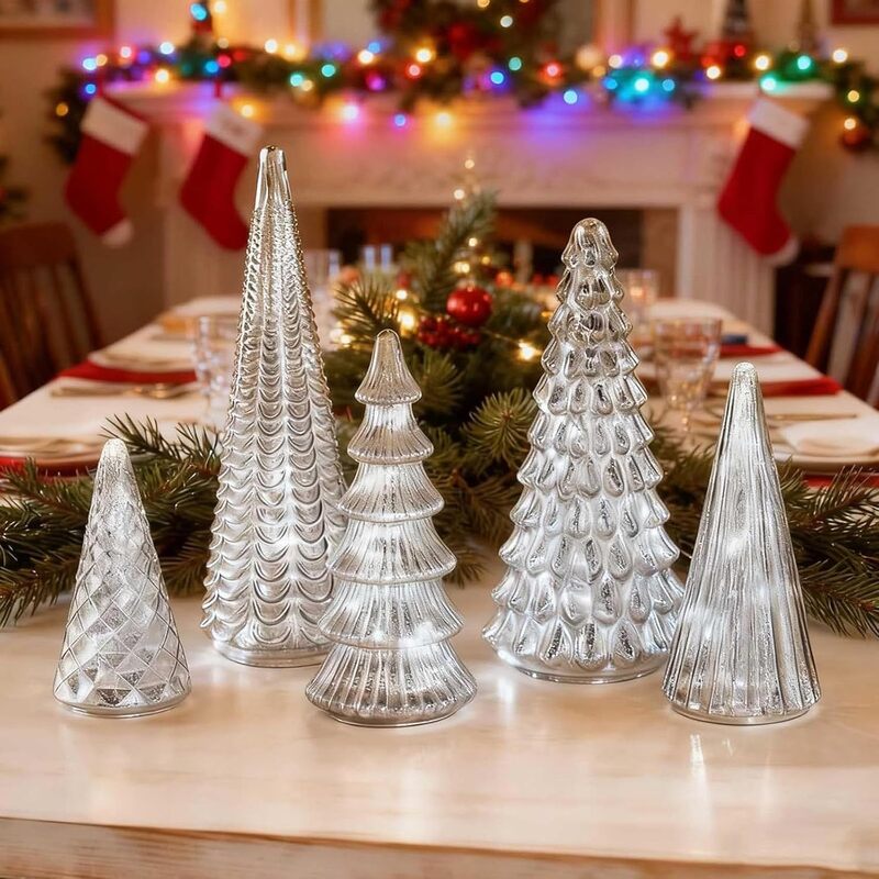 3D Printed Light-Up Christmas Tree Set for Tabletop Decor