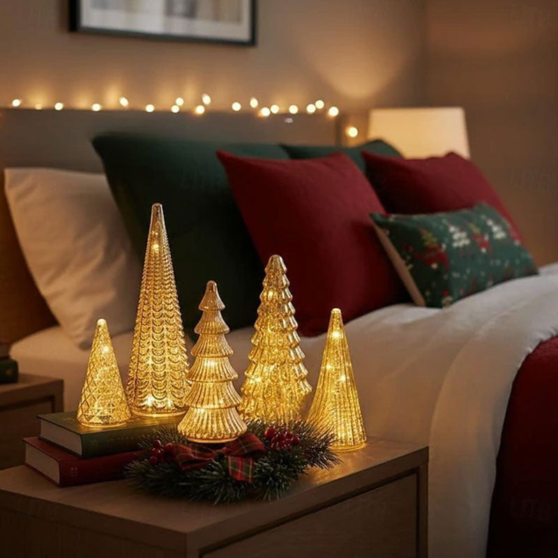 3D Printed Light-Up Christmas Tree Set for Tabletop Decor