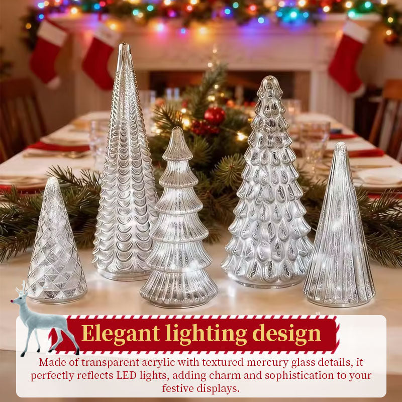 3D Printed Light-Up Christmas Tree Set for Tabletop Decor