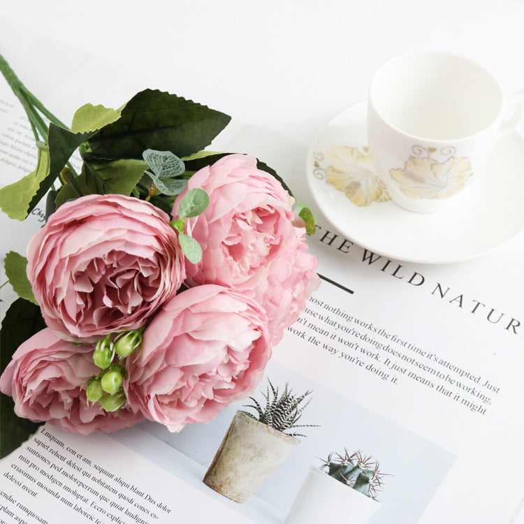 Artificial Peony Bouquet for Lasting Pastel Home Color