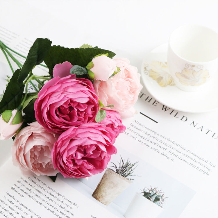 Artificial Peony Bouquet for Lasting Pastel Home Color