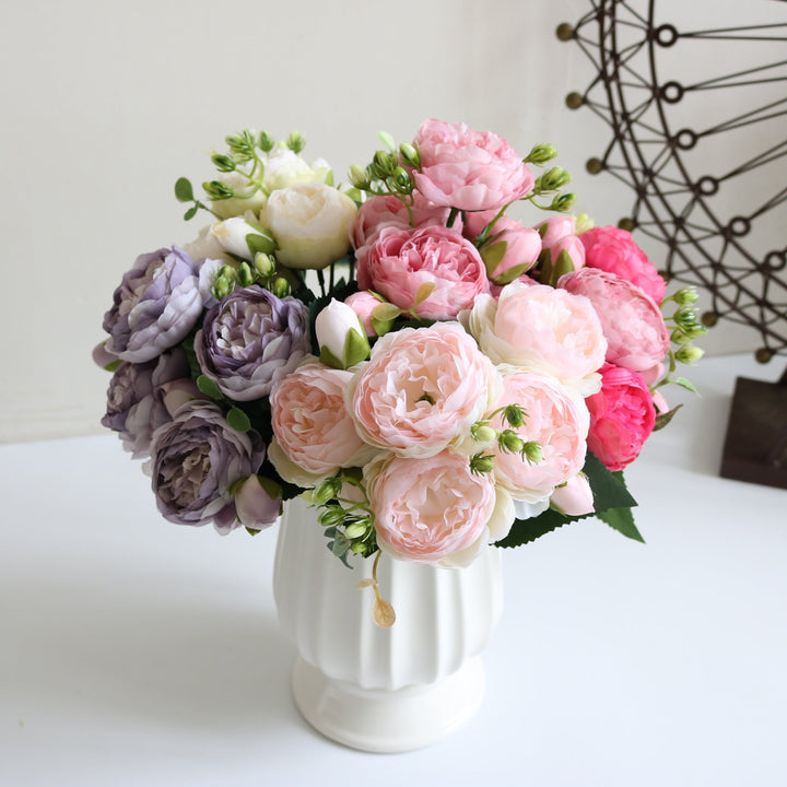 Artificial Peony Bouquet for Lasting Pastel Home Color