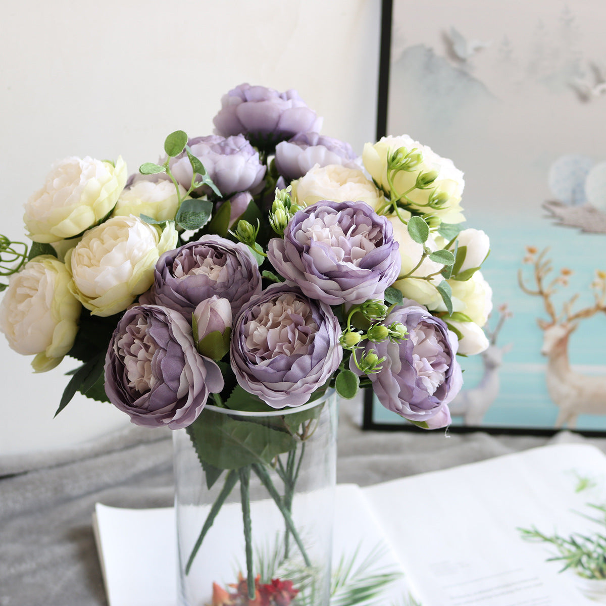 Artificial Peony Bouquet for Lasting Pastel Home Color