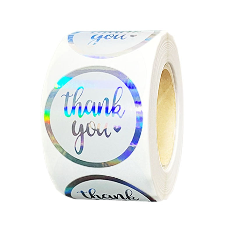 Waterproof Holographic Thank-You Seal Stickers, 500