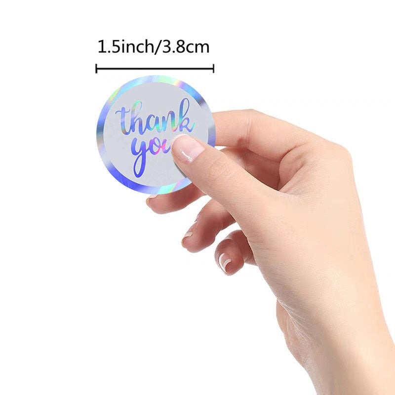 Waterproof Holographic Thank-You Seal Stickers, 500