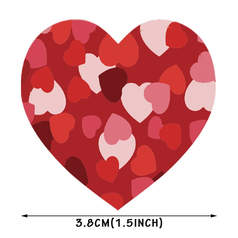 Heart Stickers for Gift Packaging & Valentine Seals