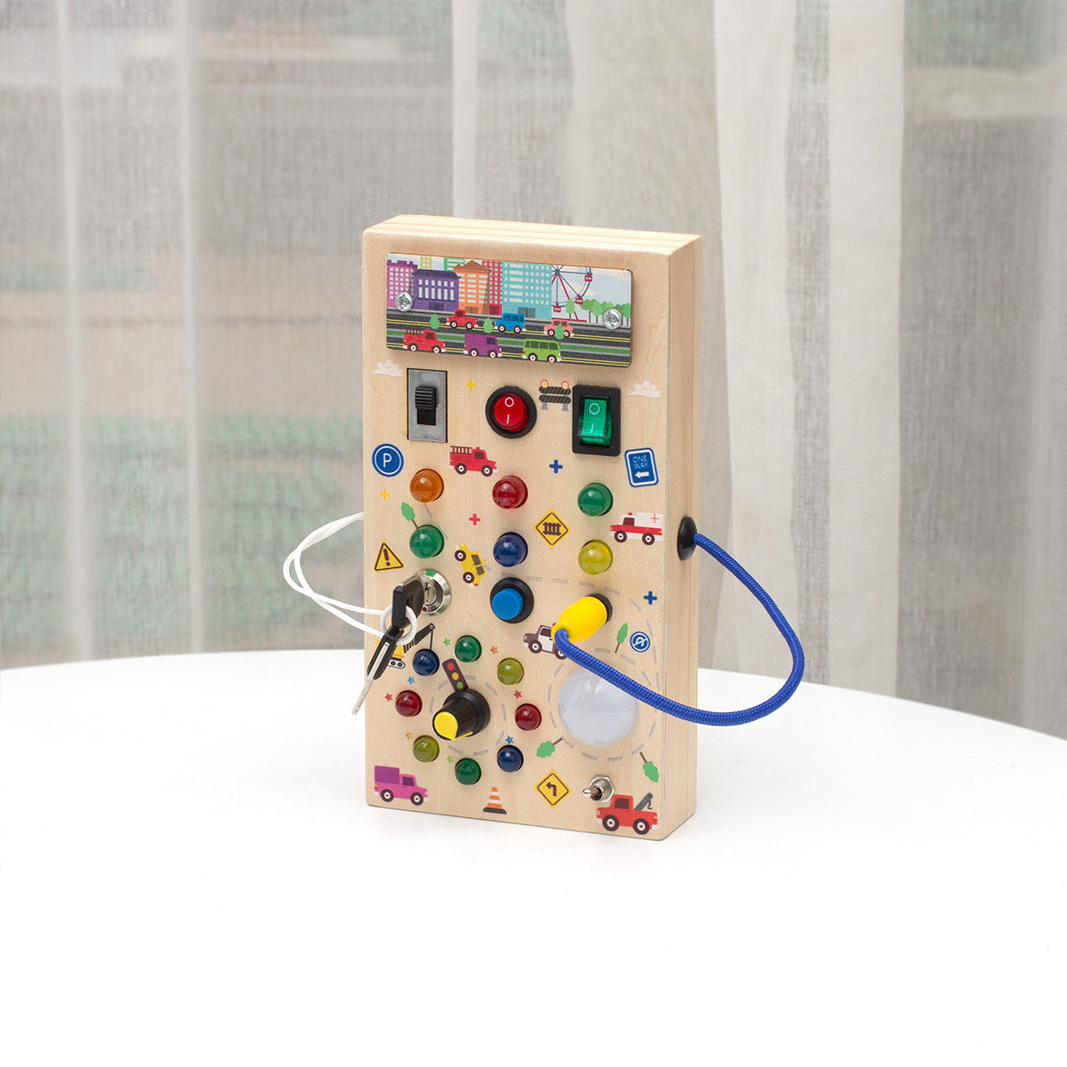 Wooden Busy Board Toy for Screen-Free Early Learning