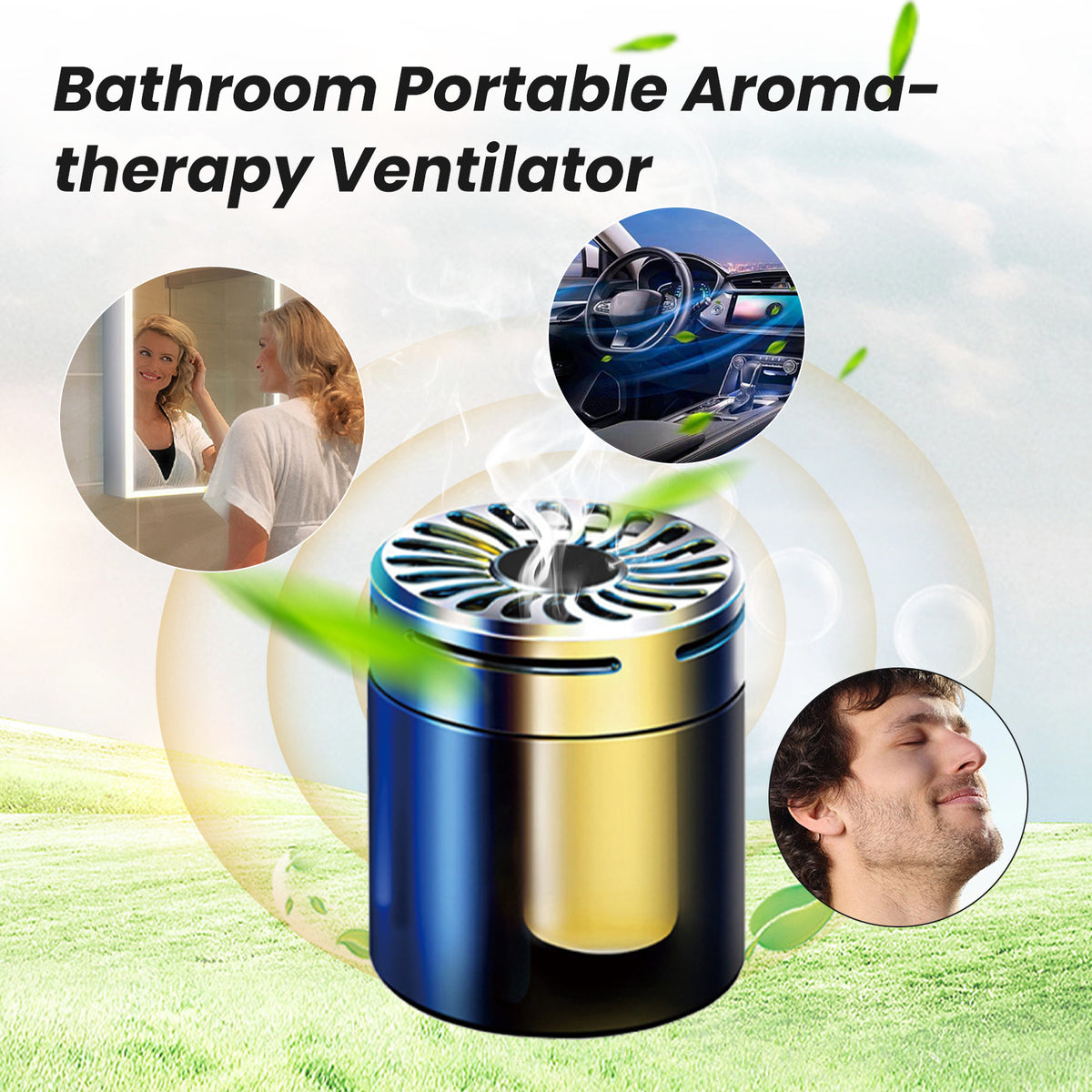 Portable Bathroom Ventilator for Quiet Fresh Fragrance