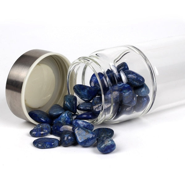 Gemstone Water Bottle With Natural Quartz Display Decor