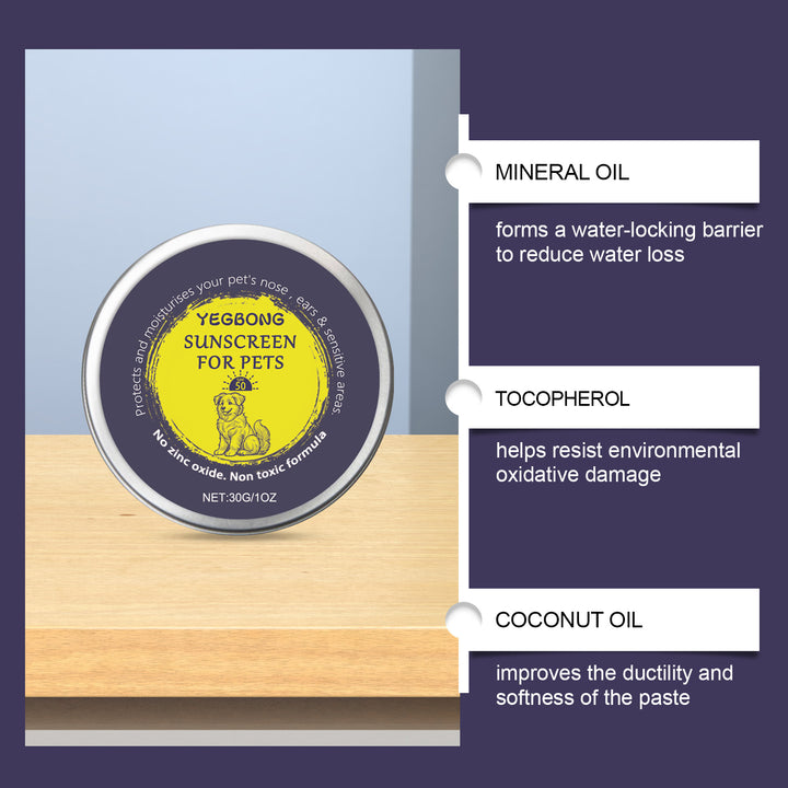 Pet Sunscreen Cream SPF 50 for Daily Skin Protection