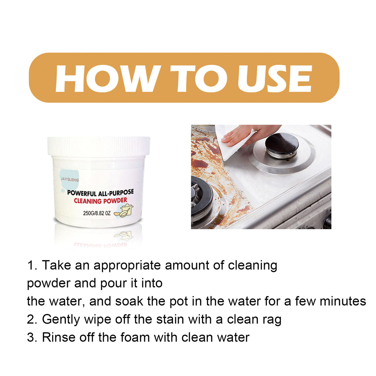 All-Purpose Kitchen Cleaning Powder for Grease & Rust